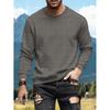 Men's 2025 Knitted Jacquard Cotton Crew Neck Sweatshirt - Long Sleeve, Loose Fit, Versatile Casual Base Shirt
