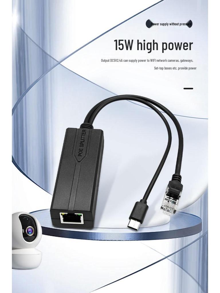 Type-C Port Gigabit POE Splitter, 48V To 5V USB Power Module