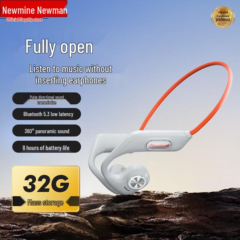 Newman GE13 Bone Conduction Bluetooth Headphones with 32GB Storage