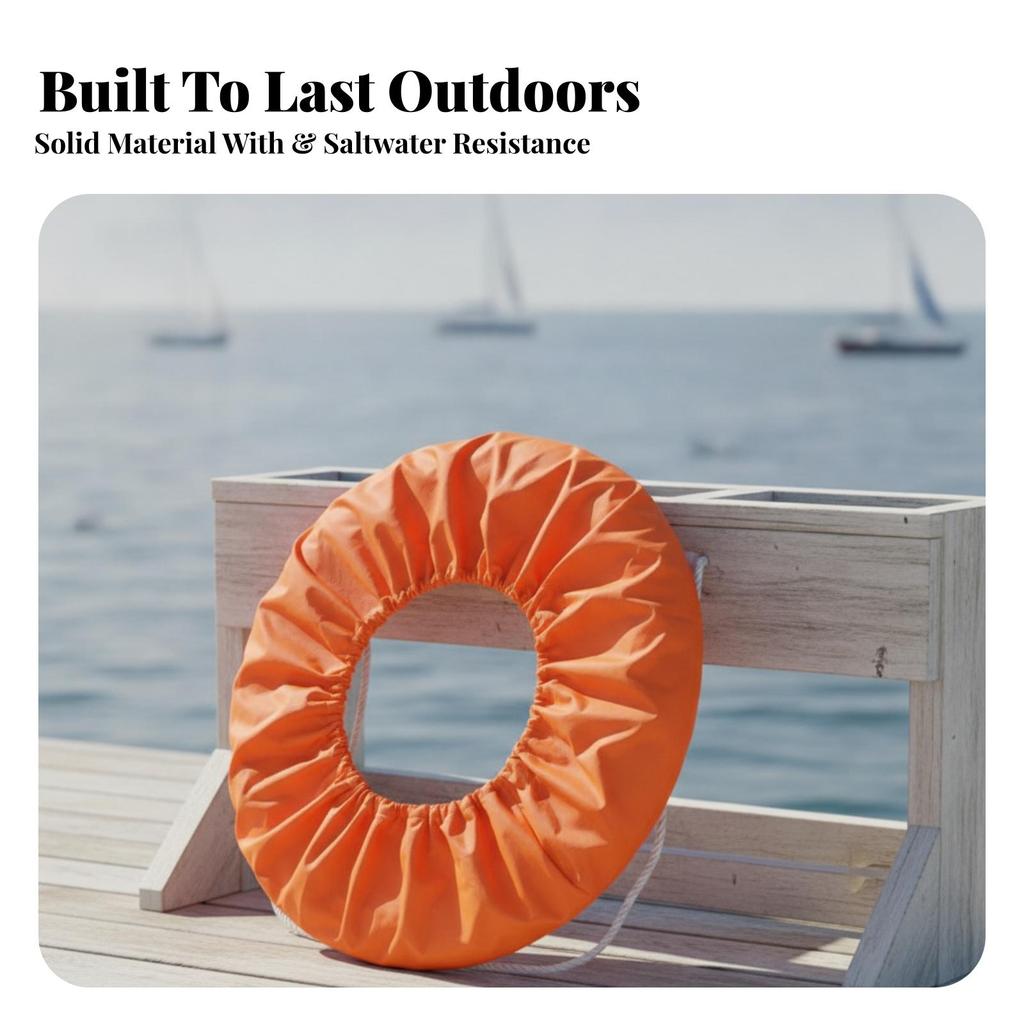 Lightweight Waterproof Lifebuoy Cover with Gathered Edge Protective Sleeve for