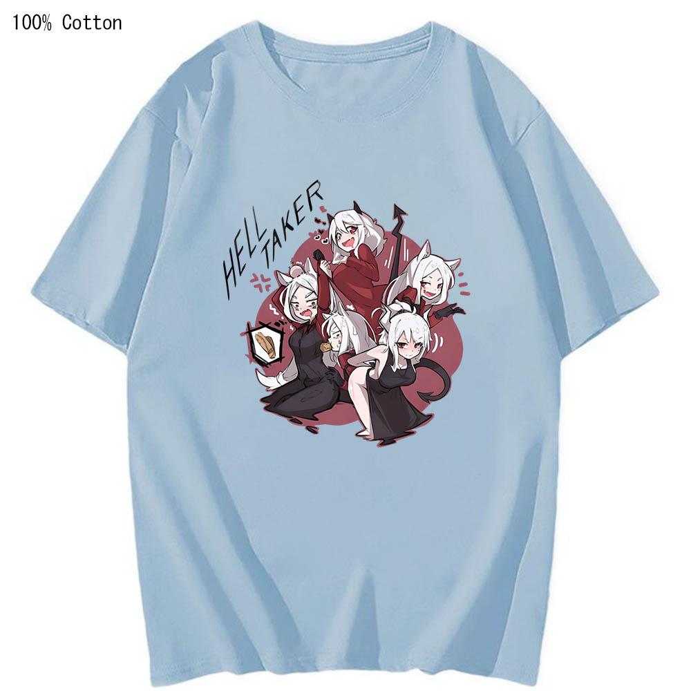 Helltaker Manga Anime T-shirt Casual Soft Short Sleeve Tshirt 100% Cotton Tee-shirt Fashion Pouplar Cute Comic Men/women Tshirts