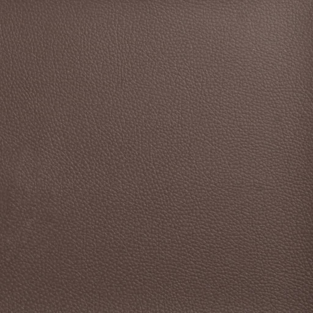 Folding Armchair With Footrest, Brown, Faux Leather