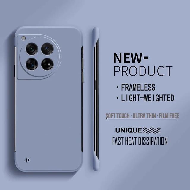 Frameless Hard PC Matte Phone Case For Oneplus 12 12R 11 11R 10T 10R 10 Pro Protective Bumper Solid Shell Cover Cases