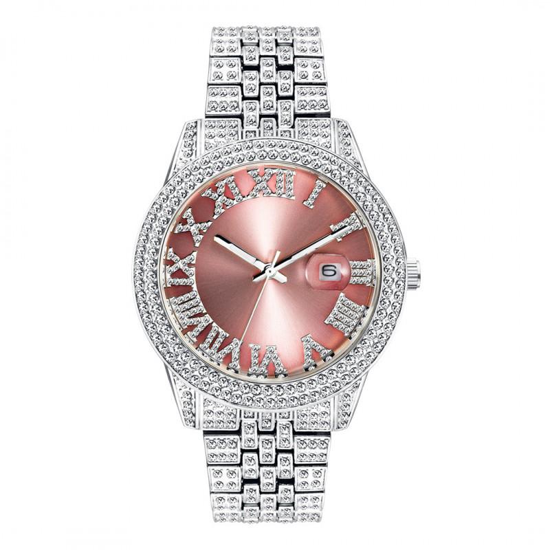 MISSFOX Luxury Water Resistant Watch Hip Hop Bling Calendar Quartz Women Men