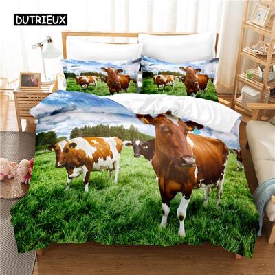 Juego de Cama de Vaca Juego de Funda Nórdica Juego de Cama 3d Impresión Digital Ropa de Cama Tamaño Queen Diseño de Moda