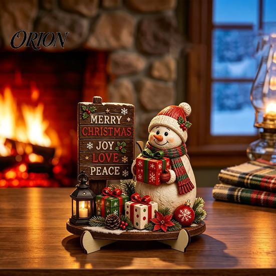 Wooden Holiday Wall Art Christmas Table Sign, 2D Flat Santa Claus/Snowman Reading Desktop Ornament Winter Party Decorations with Stand, Tabletop