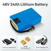 48V E-Bike Battery 24Ah German Stock, 3000mAh 13s8p Lithium Ion Pack with 50A BMS 4A XT60 Fast Charger for Fat Tire MTB