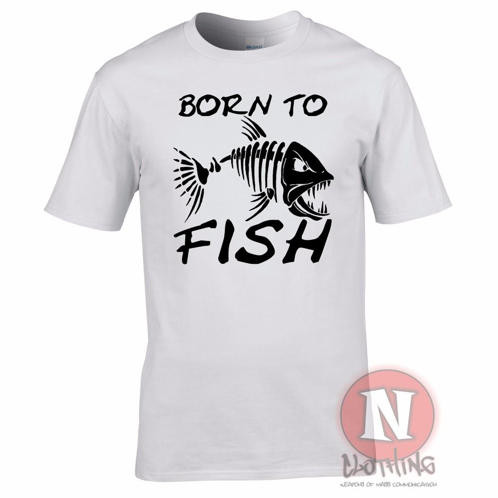 Born To Fish TShirt Angling Carp Fly Sea Fishing Rod For Birthdays Fathers Day