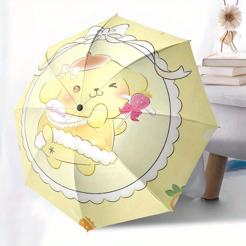 Pompompurin,Dessert Automatic Folding Umbrella-Simple 8-Rib Design, Bright Cartoon Pattern, Durable Iron Frame, Suitable For Travel, Outdoor