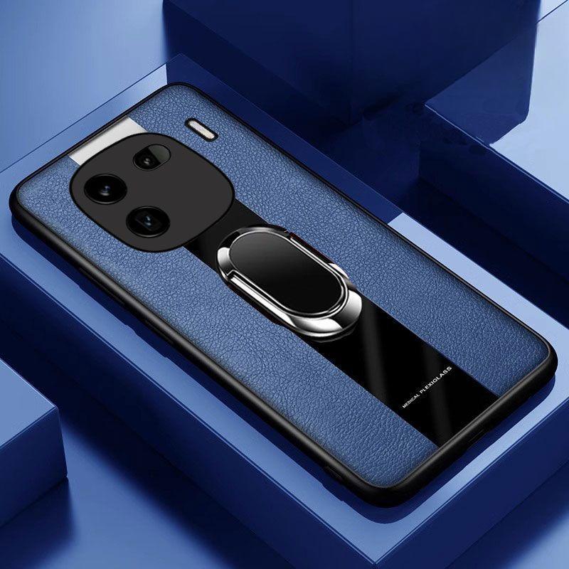 Magnetic Ring Stand Phone Case For Vivo IQOO 12 Pro Luxury Leather Shockproof Bumper Back Cover For IQOO 13 Iqoo13 12Pro