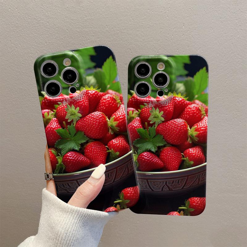 Fruit Fresh Red Strawberry for IPhone 15 Case Film 14 Promax for Apple Phone Case Protective Cover