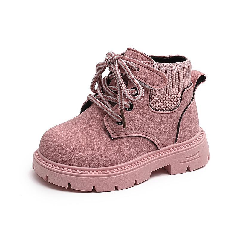 

New Children s Autumn/Winter Short Boots, Fashion with Side Zipper, Soft-Sole Comfort Leather Boots for Boys and Girls 21 розовый