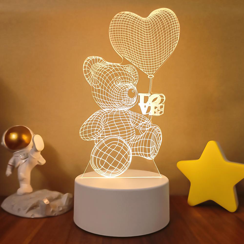 SOLOLANDOR 3D LED Lamp Creative 3D LED Night Lights Novelty Illusion Night Lamp 3D Illusion Table Lamp For Home Decorative Light