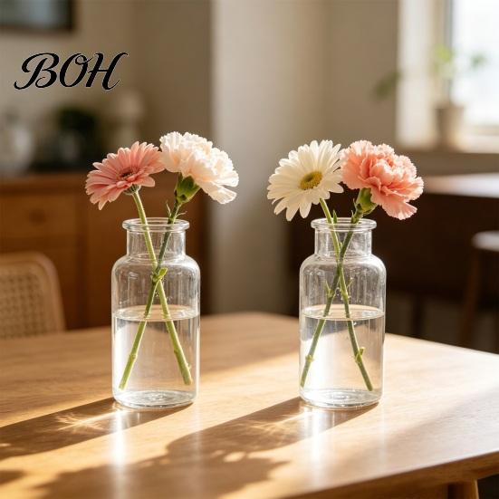 Stylish Table Centerpiece Small Vases for Flowers, Mini Clear Glass Bud Vases, Flowers Flower Vase Wedding Home Decor, Housewarming Gift Decorative