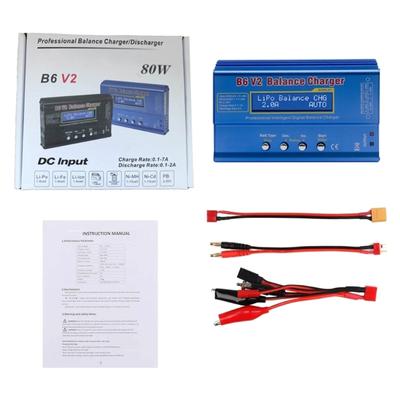 Adaptador de Carregamento Balanceado de Bateria de Alto Desempenho B6 V2 Com Potência de 80W e Múltiplos Recursos de Segurança Para Drones Carcaça de Metal