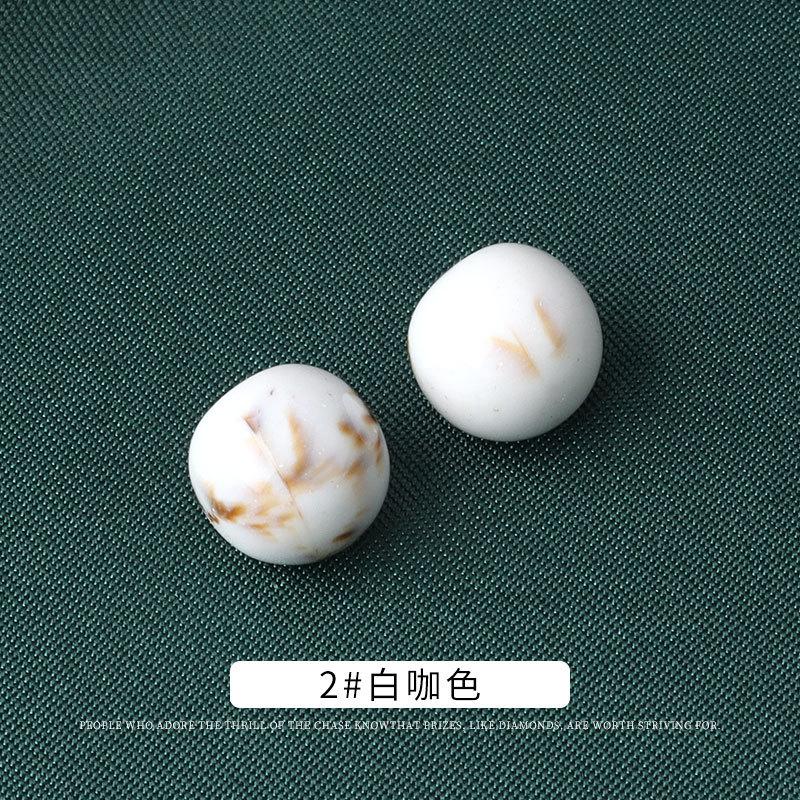 5pcs Round Resin Pearlescent Button Cheongsam Button Chinese Hanfu Tang Suit Shirt Button Chiffon Shirt Imitation Jade Decorative Button
