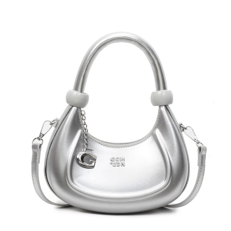 2025 New Fashion High Sense Niche Crescent Bag Women's Simple Temperament Versatile Commuter Oil Wax Leather Messenger Bag