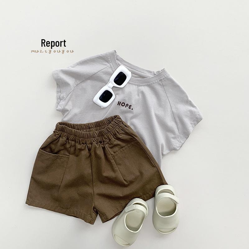 Summer Korean-Japanese Style Baby Retro Short-Sleeved T-Shirt