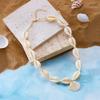 Bohemian Pearl Shell Choker Necklace For Women Boho Beach Shell Pendant Rope Chain Necklace Summer Vacation Jewelry Gift
