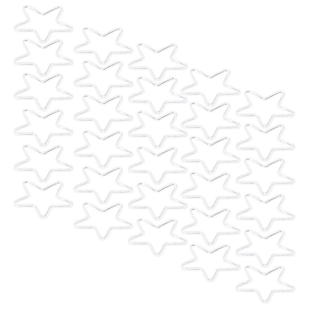 30 Stück Hohlrahmen-Anhänger Kupfer Schmuckzubehör für DIY Basteln Ohrring Halskette Herstellung Silber Stern