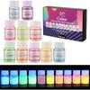 Glow In The Dark Pigment Powder, 10 Color Epoxy Resin Luminous Powder Non-Toxic Safety Powder for Acrylic Paint, Slime, Nails, Resin, Concerts or DIY
