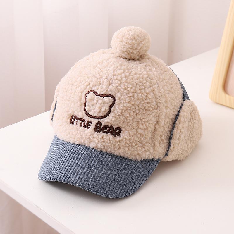Children's Winter Duckbill Baseball Cap with Ear Protection - Korean Style, Trendy Design for Girls, Ages 2-6