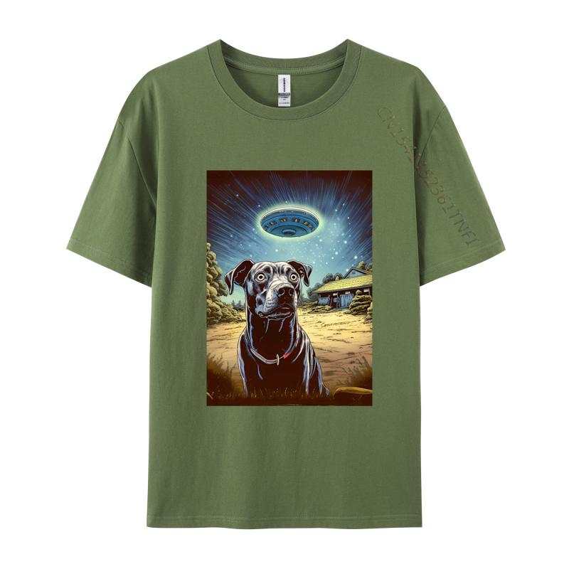 My Dog Thinks Ufos Are Real On A Dark Tshirt Men Clothing Tops Plus Size Pure Cotton ONeck T Shirts