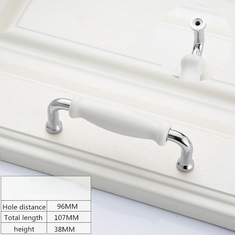 Kitchen Cabinet Door Drawer Handle Zinc Alloy Ceramic Handle Furniture Handle White Ceramic Door Handle