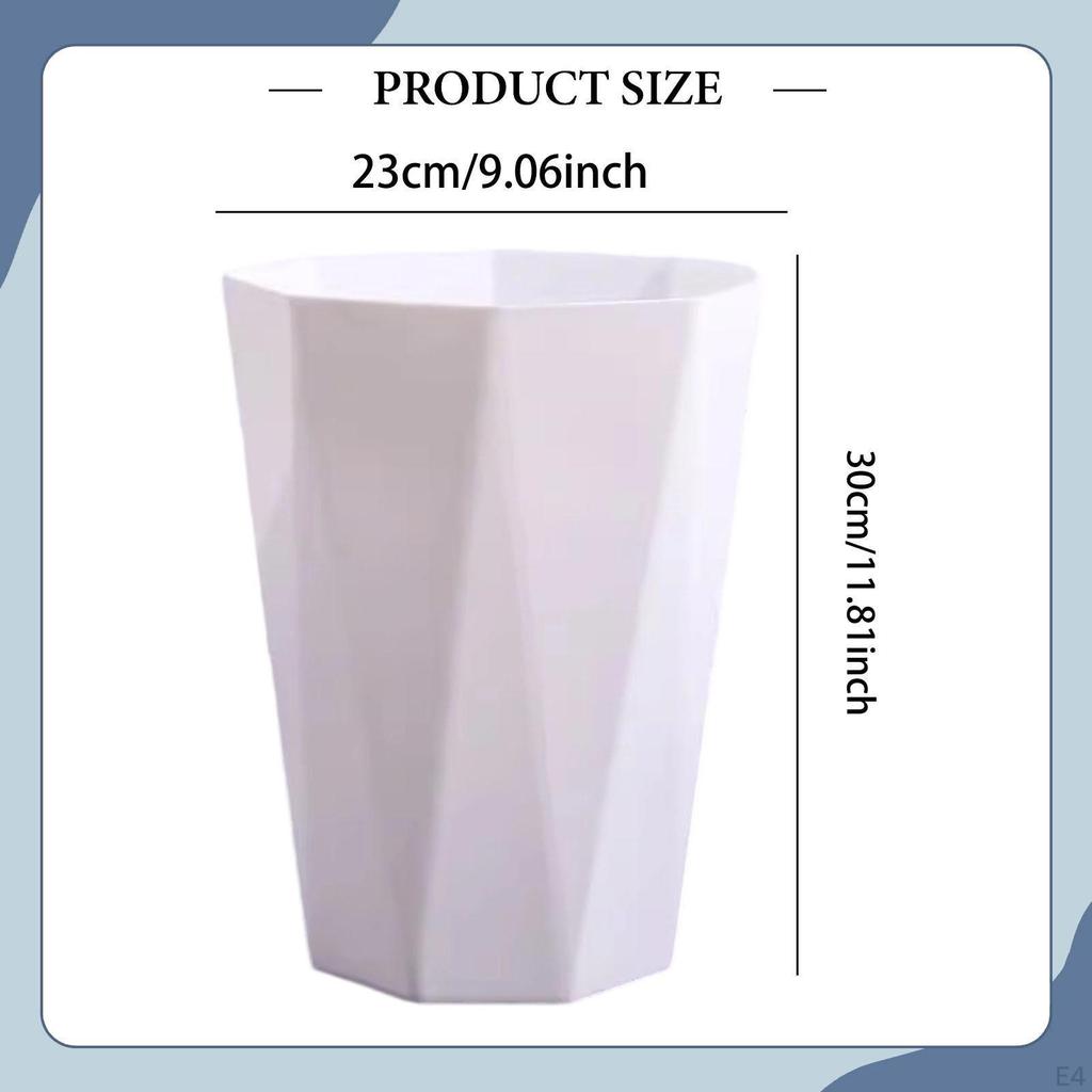 Round PP Bin, Lightweight, Modern And Washable, Ideal for The Bedroom Bathroom.