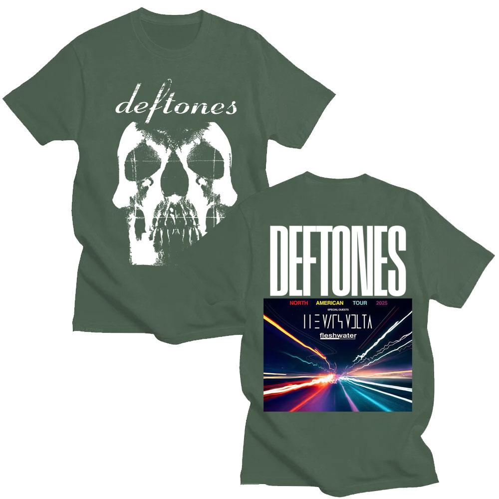 Hip Hop Rock Deftones North American Tour 2025 T-shirt Trendy Vintage Men Women Hipster T-shirts Cotton Loose T Shirt Fans Gifts