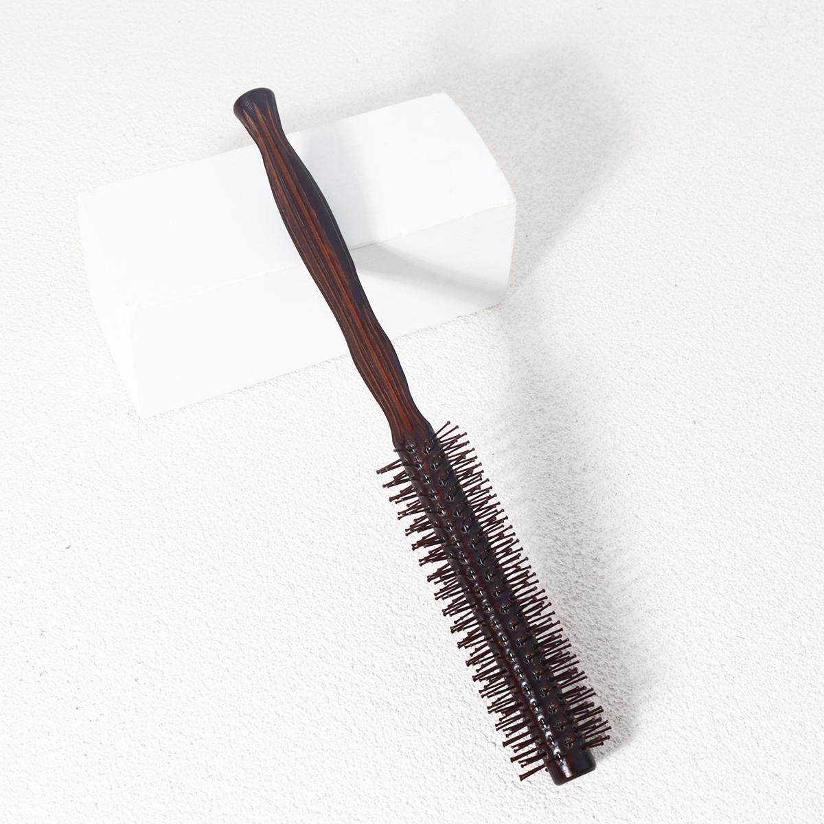 

1 piece of small wooden roller comb, ergonomic wooden handle, knot breaking and scalp massage,Special for real hair wigs