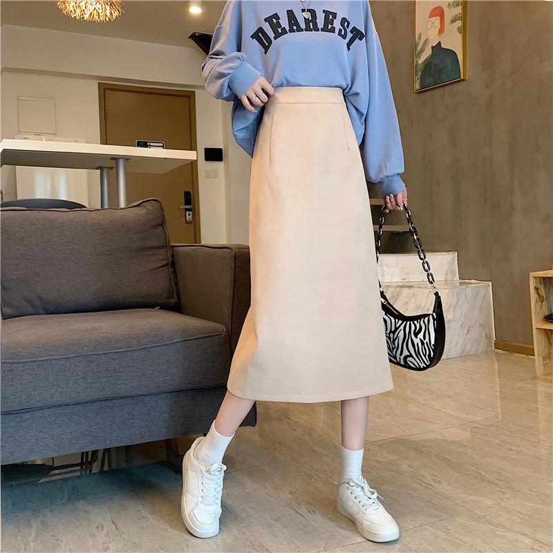 

Women s Black High-Waisted Midi Skirt - 2024 Summer French A-Line Slimming Style L