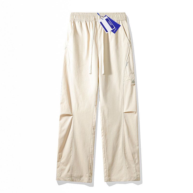 Wassup American-Style Straight-Leg Cargo Pants for Men, Spring and Autumn Vintage Wide-Leg Loose Scimitar Pants, Pure Cotton Casual Pants