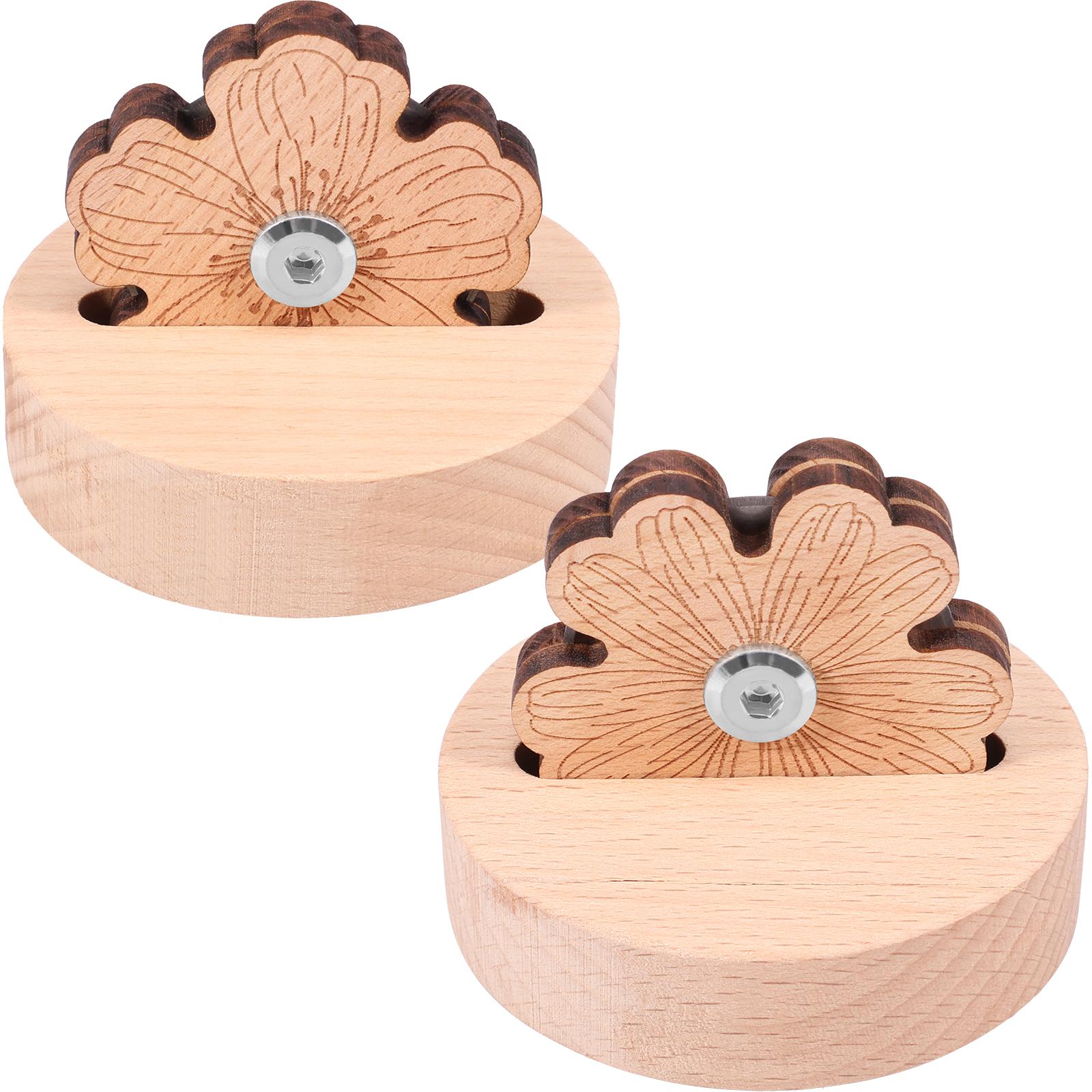 

2 шт. Нитеобрезатель для квилтинга, шитья, деревянный настольный нитеобрезатель, 5 режущих позиций, инструмент для обрезки пряжи, нитеобрезатель в виде цветка