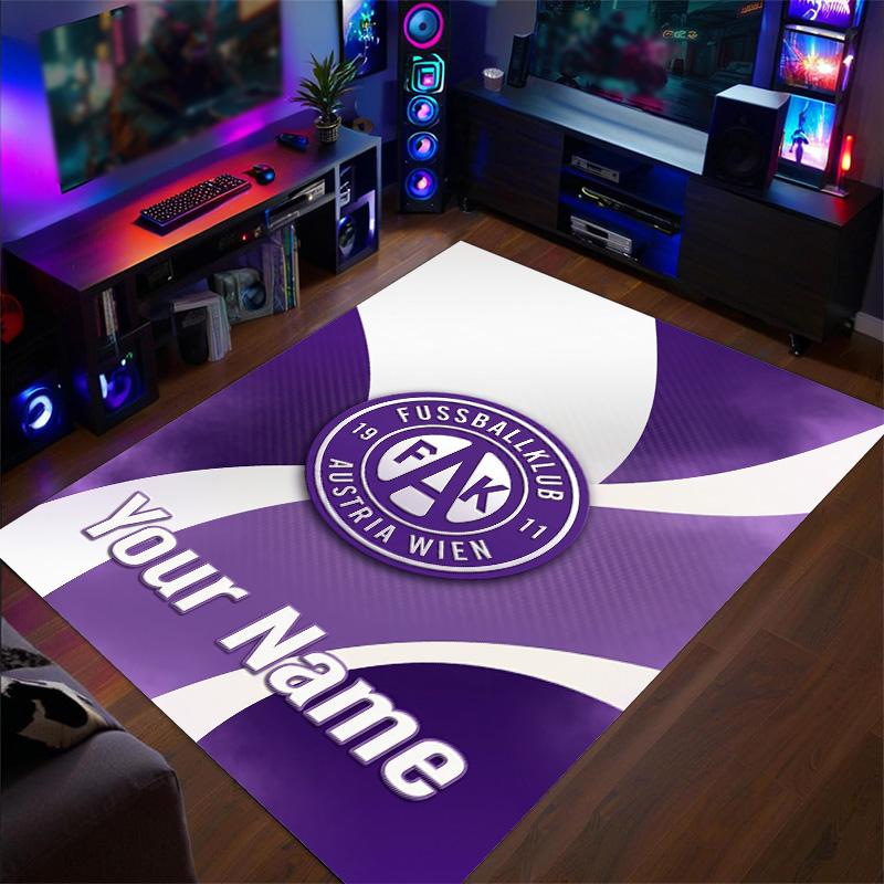Crystal Velvet Rug Austria Wien FC Print Custom Name Text Floor Mat Home Decor