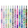Cordones de Leopardo para Zapatillas AF1/AJ Estampado Colorido Tie-dye Degradado Banda de Goma para Cordones de Zapatos Hombres Mujeres Lona Cuerdas Deportivas