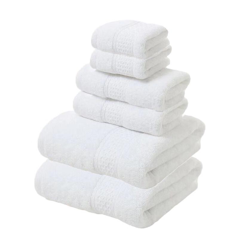 Handon Pure White Cotton 6-Piece Towel Set