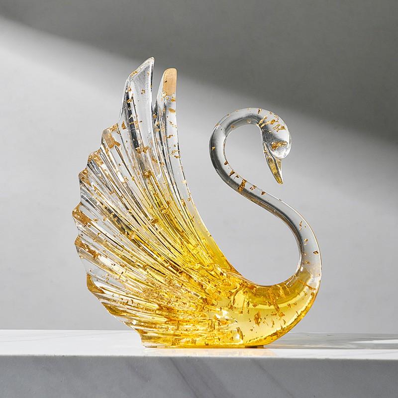 Modern Resin Swan Decorative Figurine Living Room Bedroom TV Cabinet Home Decor Gift Couples Wedding Housewarming