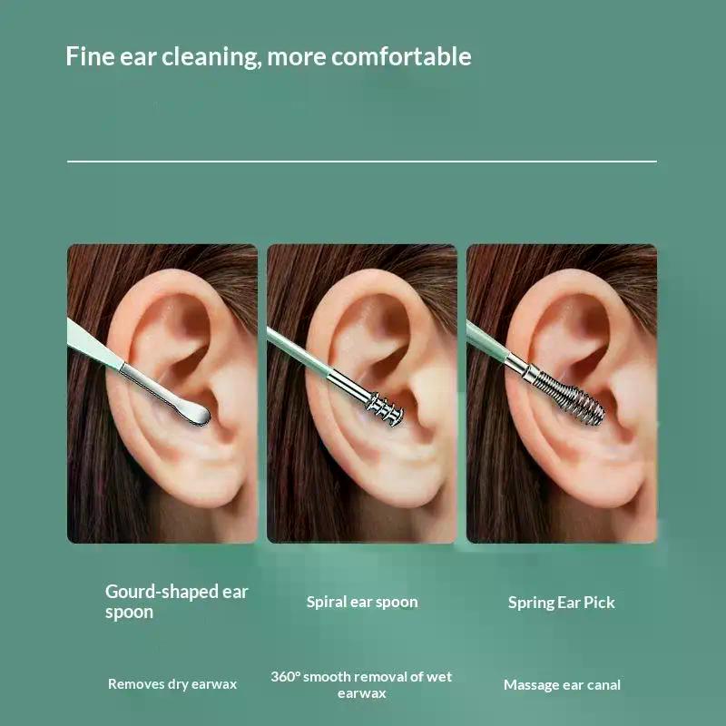 1 Set Earwax Removal Tools Ear Wax Cleaner Pick Digging Artifact Ear Pick Cleaning Ears Remover For Clean Your Kit Gadgets