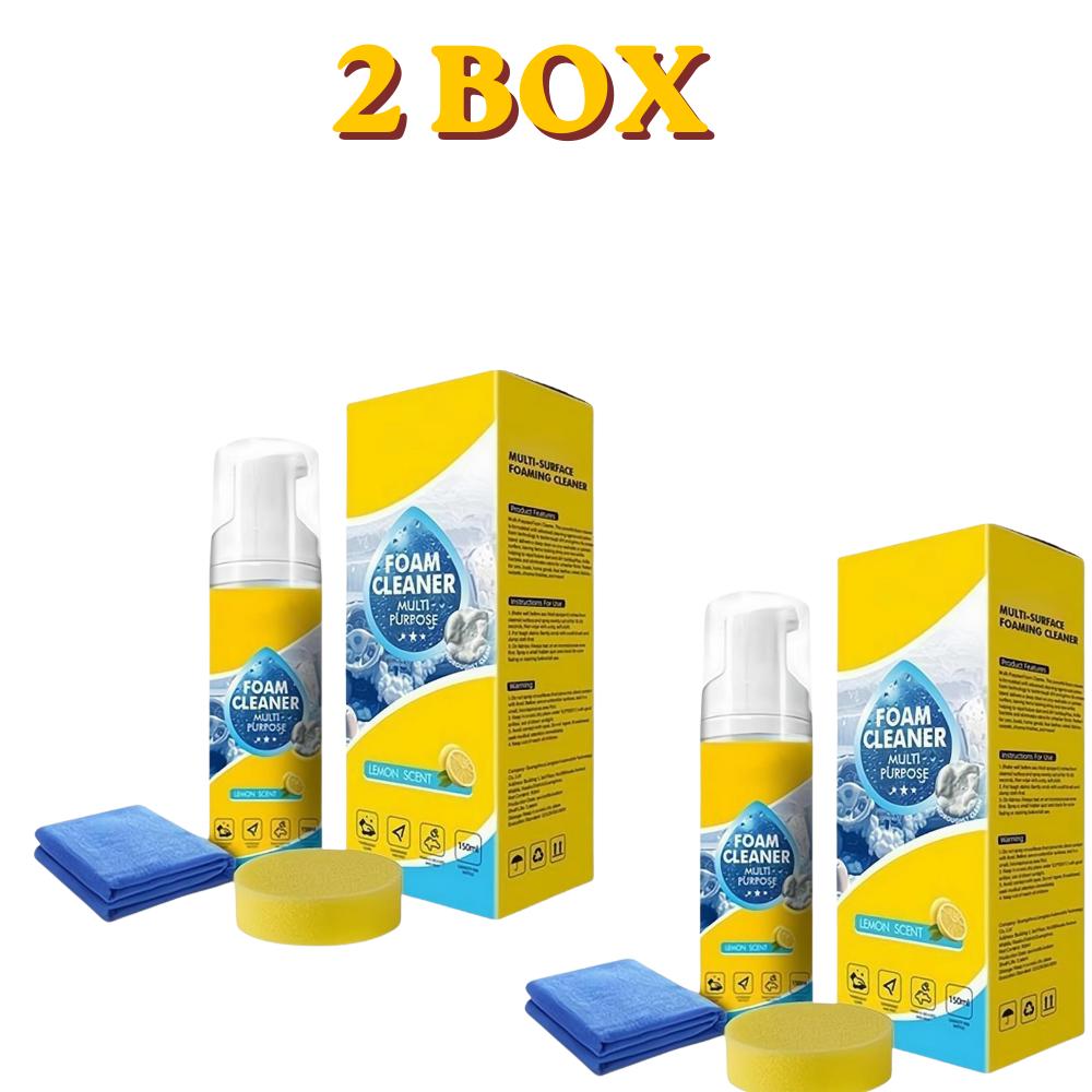 4-in-1 Multi-Enzyme Foam Cleaner with Towel & Sponge No-Rinse Neutral Formula for Leather, Upholstery & Shoes Car Accessories