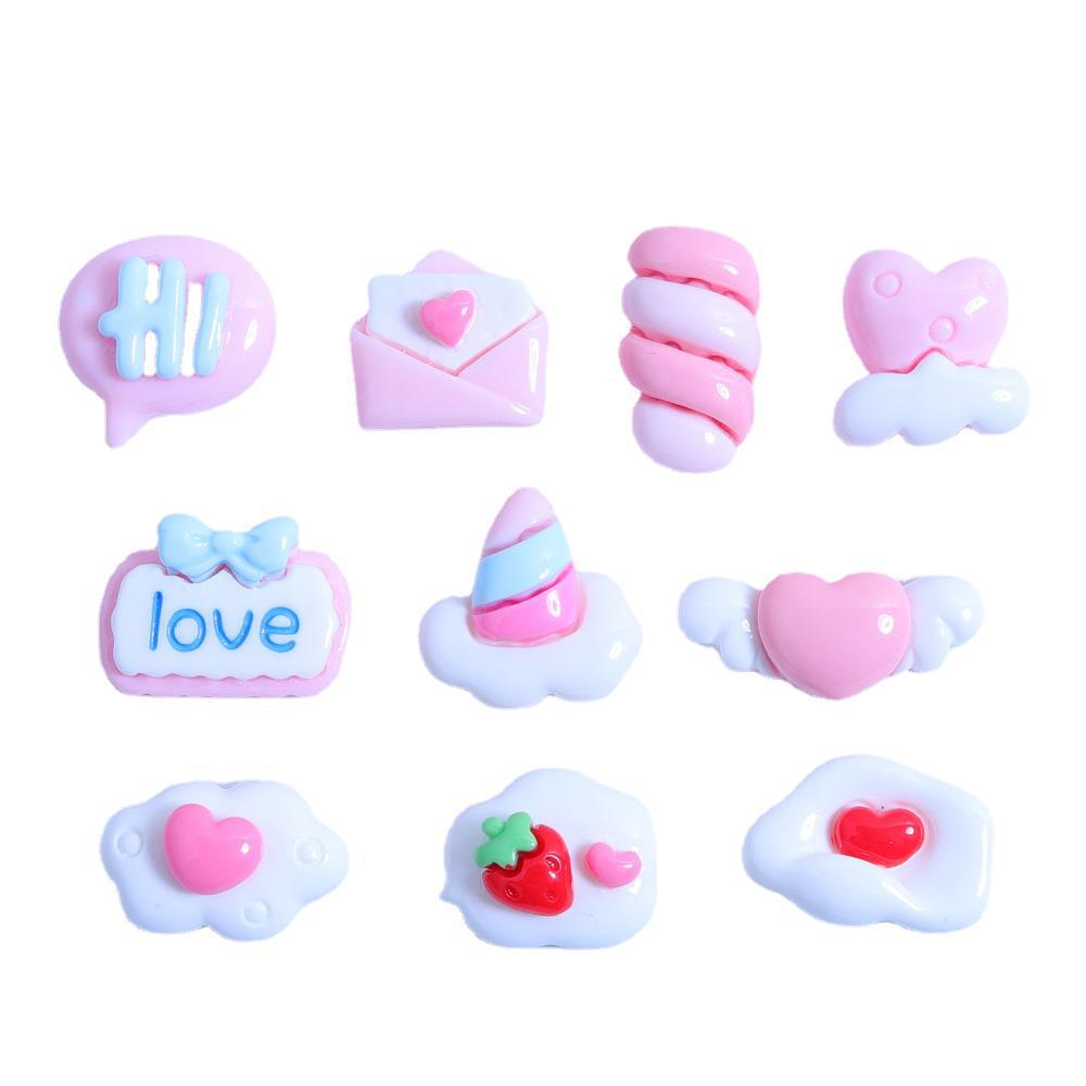 Pink Mini Clouds Glossy Resin Accessories - DIY Cream Glue for Phone Cases, Water Cups, Nail Art, and Earrings