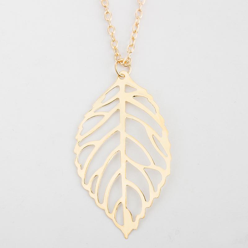 

Kpop Harajuku Big Hollow Leaf Chain Choker Pendant Necklace For Women Simple Gold Copper Color Aesthetic Accessories Zircon