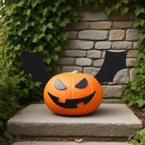 Halloween Bats Decoration DIY Pumpkin Inserts Easy Installation Reusable Metal Bats Creative Horror Decorations