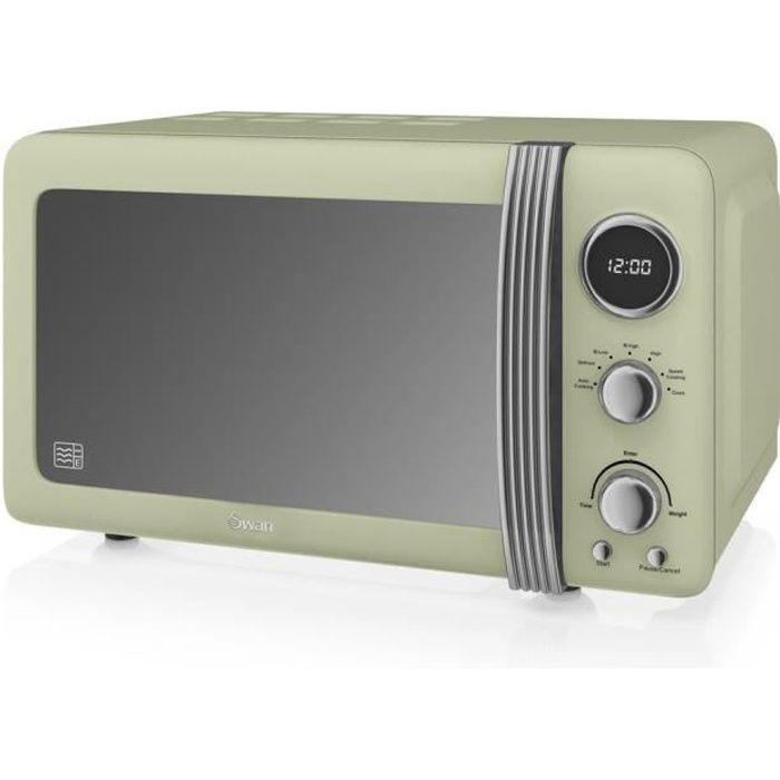Four micro-ondes combiné - SWAN - 20L Vert - Cuisson vapeur - Gril - Décongélation