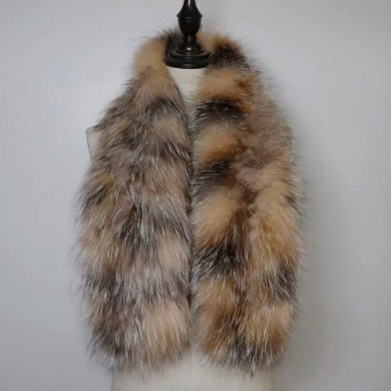 Hot Sale Natural Fox Fur Scarf Winter Women Knitted Real Fox Fur Scarves Outdoor Warm Lady Quality Genuine Fox Fur Muffler
