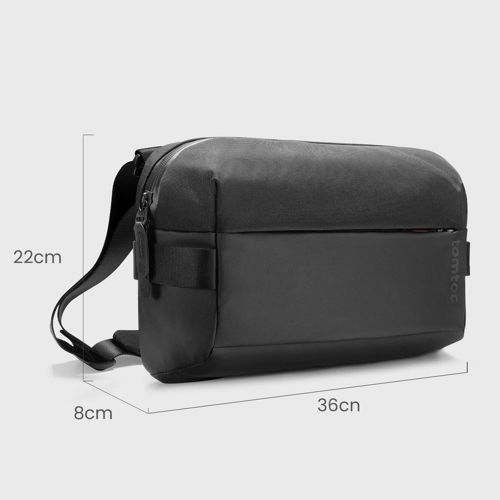 Taška na tělo Velká Kompatibilní s iPad Pro M5 Air 11 Taška na Černá [tomtoc] Jednoramenná Pánská, Taška, Kapacita, Crossbody, Vodoodpudivá, Lehká,
