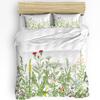Vintage Herbaceous Floral Butterfly Flower 3pcs Bedding Set For Double Bed Home Textile Duvet Cover Quilt Cover Pillowcase