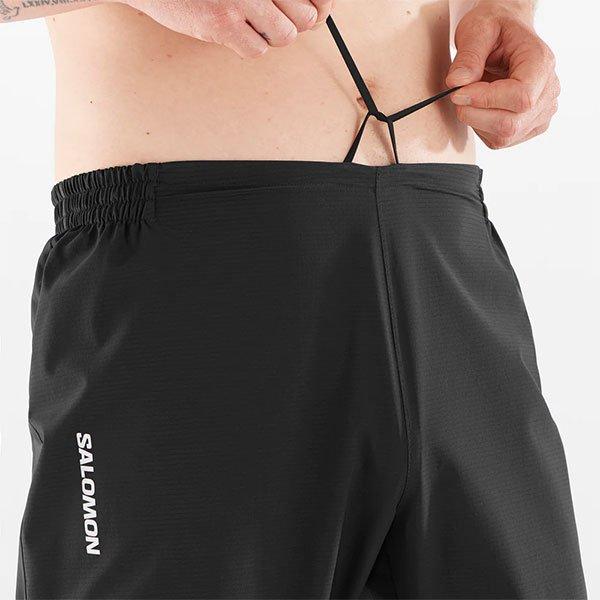 SALOMON Bonatti Letter Print Elastic Waist Loose Cuff Casual Pants Men Pants Black LC1846700