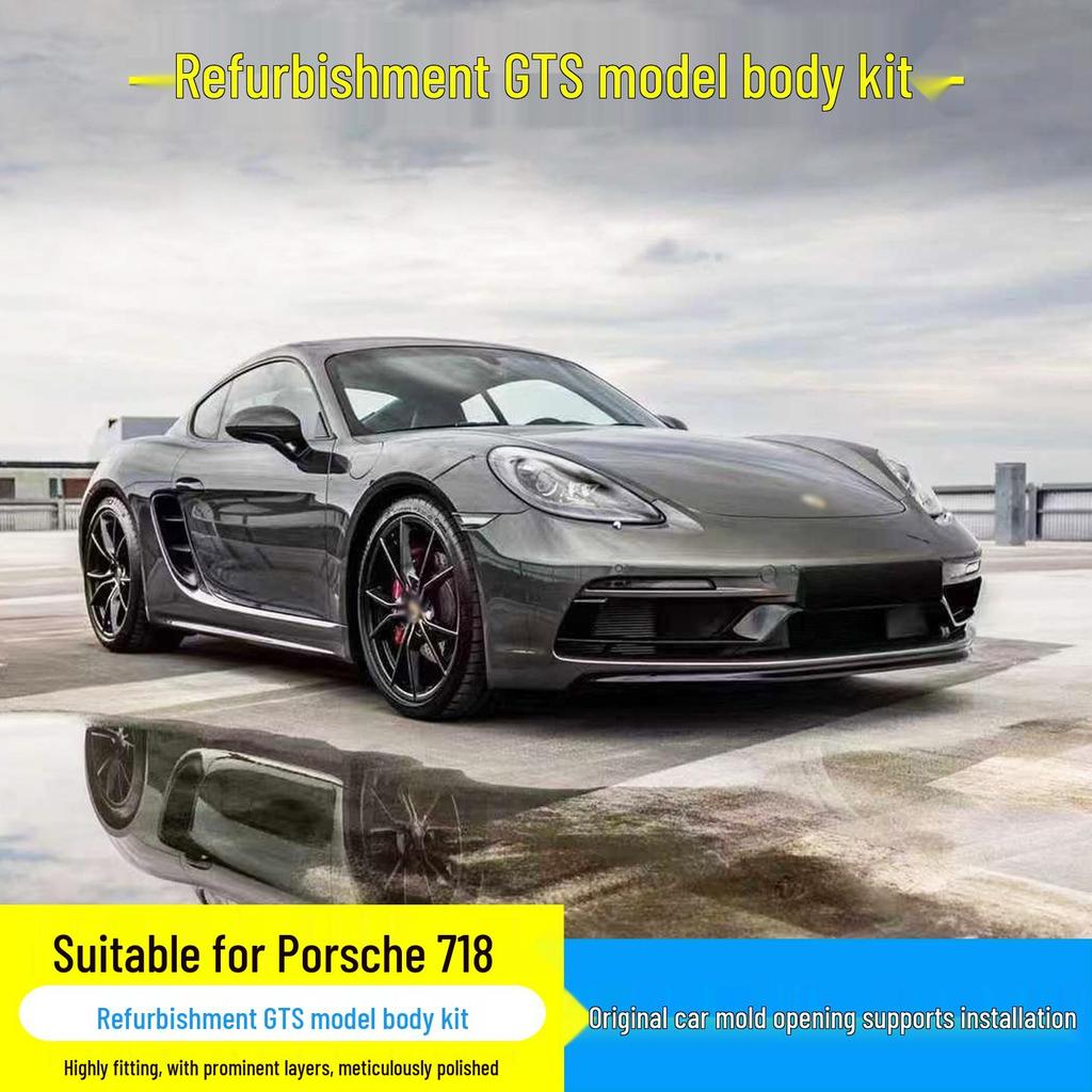 Porsche 718 GTS Front Bumper Assembly & Rear Lip Kit with Tail Light Injection Molded PP
