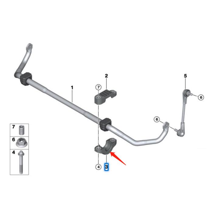 Lower Stabilizer Bar Bracket for BMW 5 Series, 7 Series, G30, G11, 520, 730